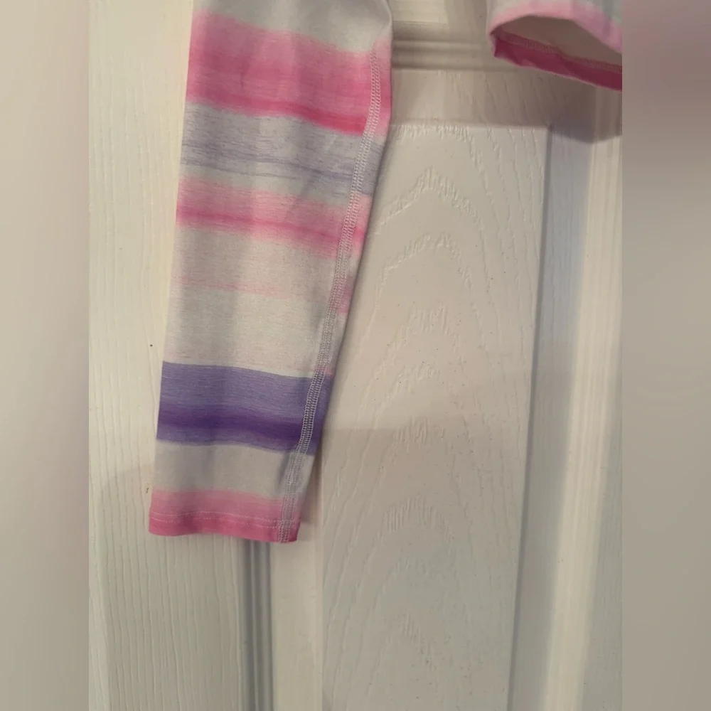 WET Swimwear Aruba Sia Striped Long Sleeve Women’s White & Pink Crop Top Size XS